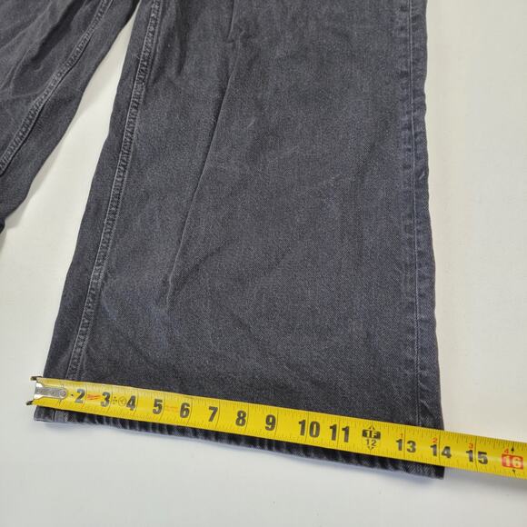 We The Free High Waisted Wide Leg Crop Jeans Womens 27 Black Button Fly Flare - Picture 6 of 14